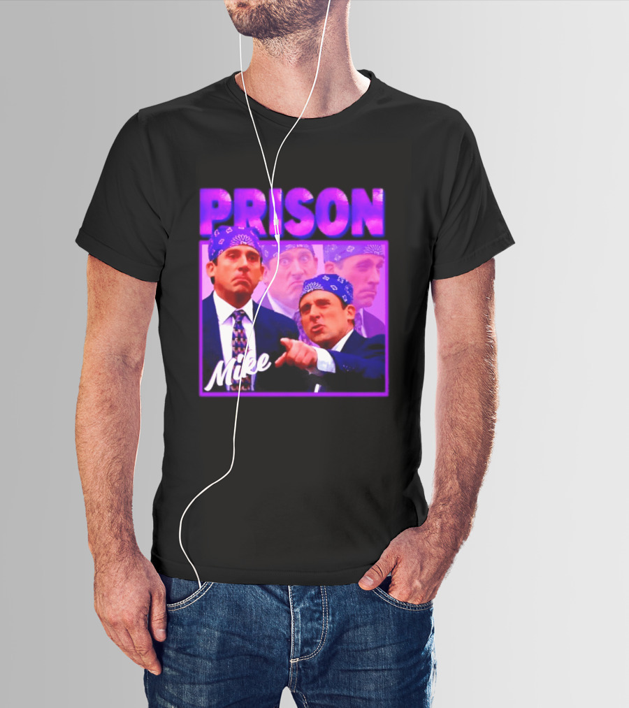 Prison Mike The Office Steve Carell Michael Scott Bandana Suit T-Shirt
