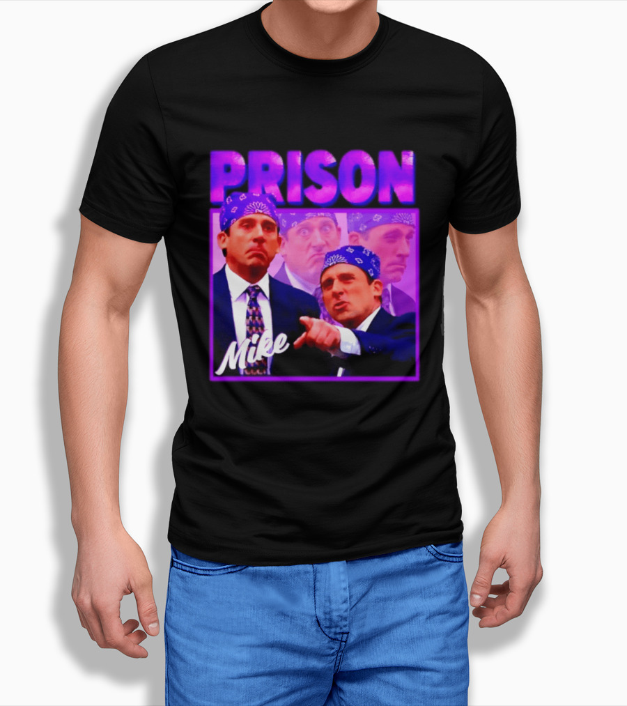 Prison Mike The Office Steve Carell Michael Scott Bandana Suit T-Shirt