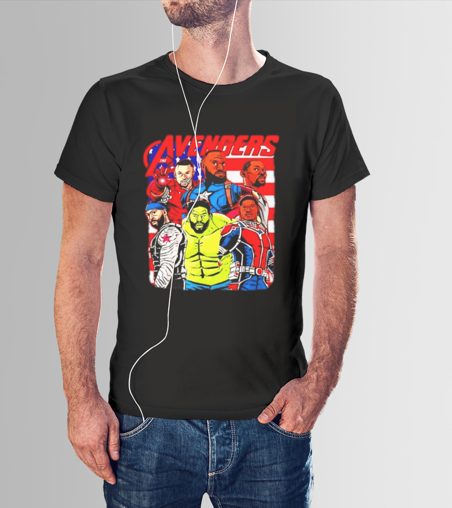 Avengers Basketball Superstars LeBron James Stephen Curry Kevin Durant Anthony Davis Hulk Ant Man T-Shirt