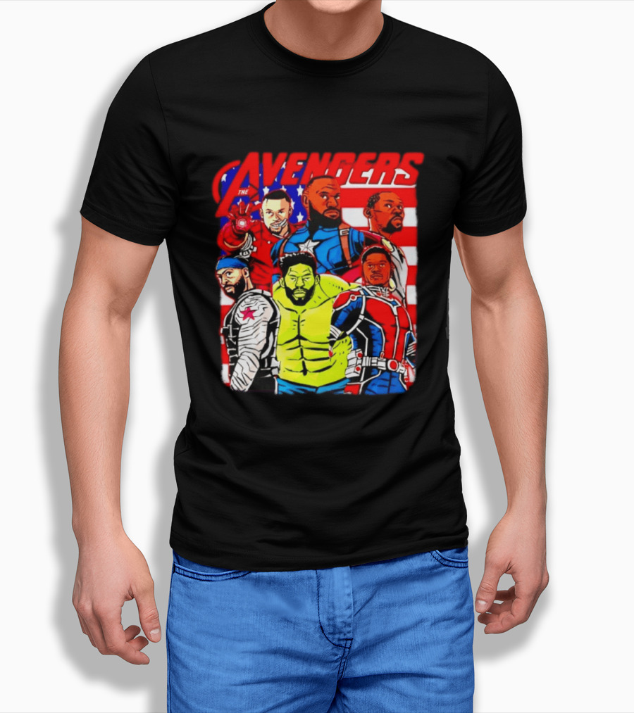 Avengers Basketball Superstars LeBron James Stephen Curry Kevin Durant Anthony Davis Hulk Ant Man T-Shirt