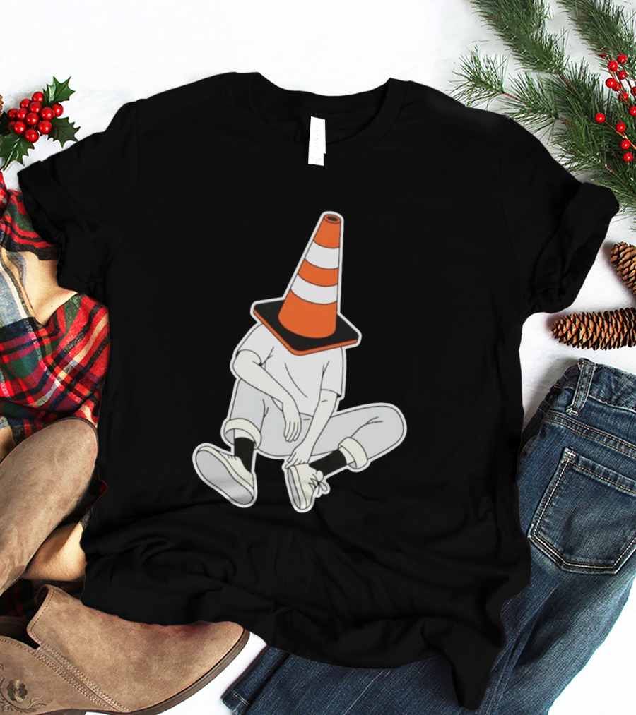 Under Construction Introvert Mode Traffic Cone Head Silent Reflection T-Shirt