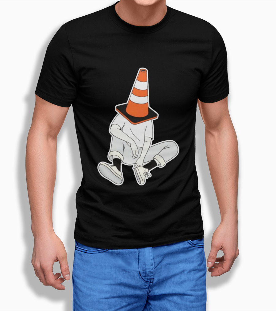 Under Construction Introvert Mode Traffic Cone Head Silent Reflection T-Shirt