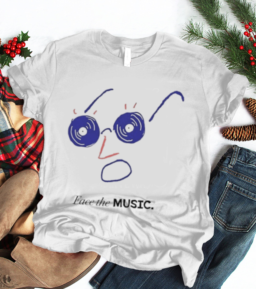 Face The Music Vinyl Record Audiophile Minimalist T-Shirt