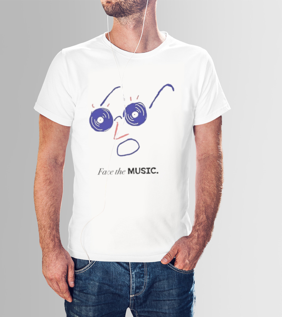 Face The Music Vinyl Record Audiophile Minimalist T-Shirt