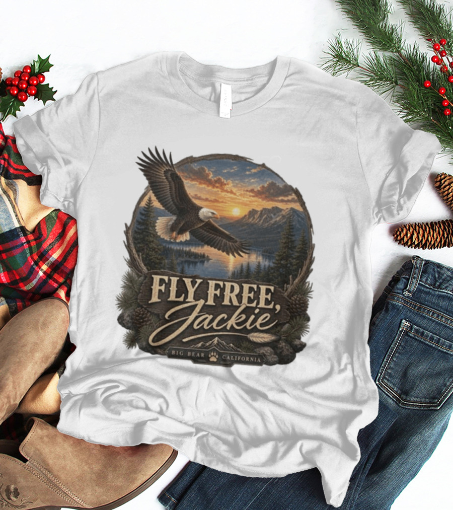 Fly Free Jackie Eagle Soaring Big Bear California Sunset T-Shirt
