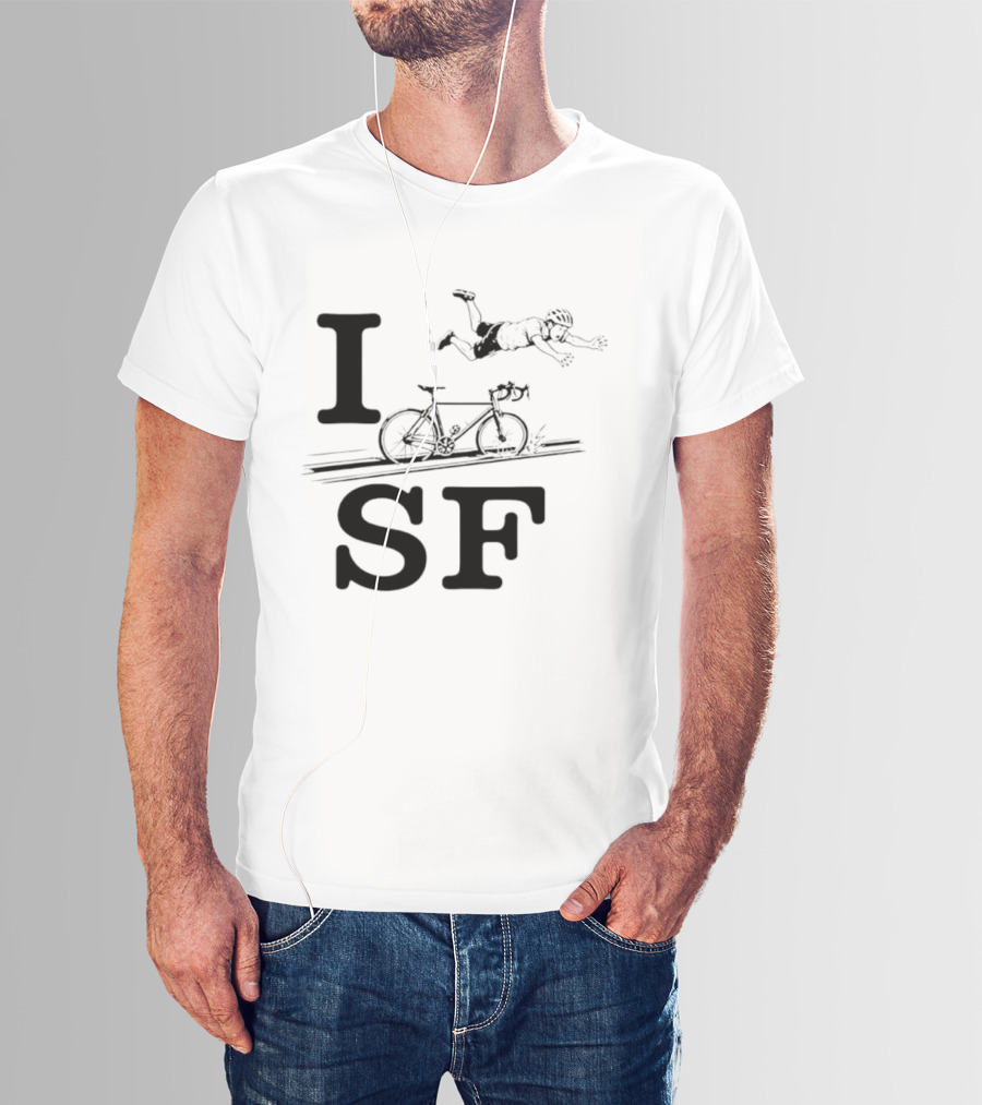 I Love SF Cycling Accident Bike Humor T-Shirt
