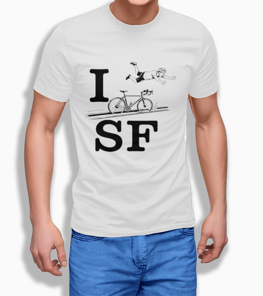I Love SF Cycling Accident Bike Humor T-Shirt