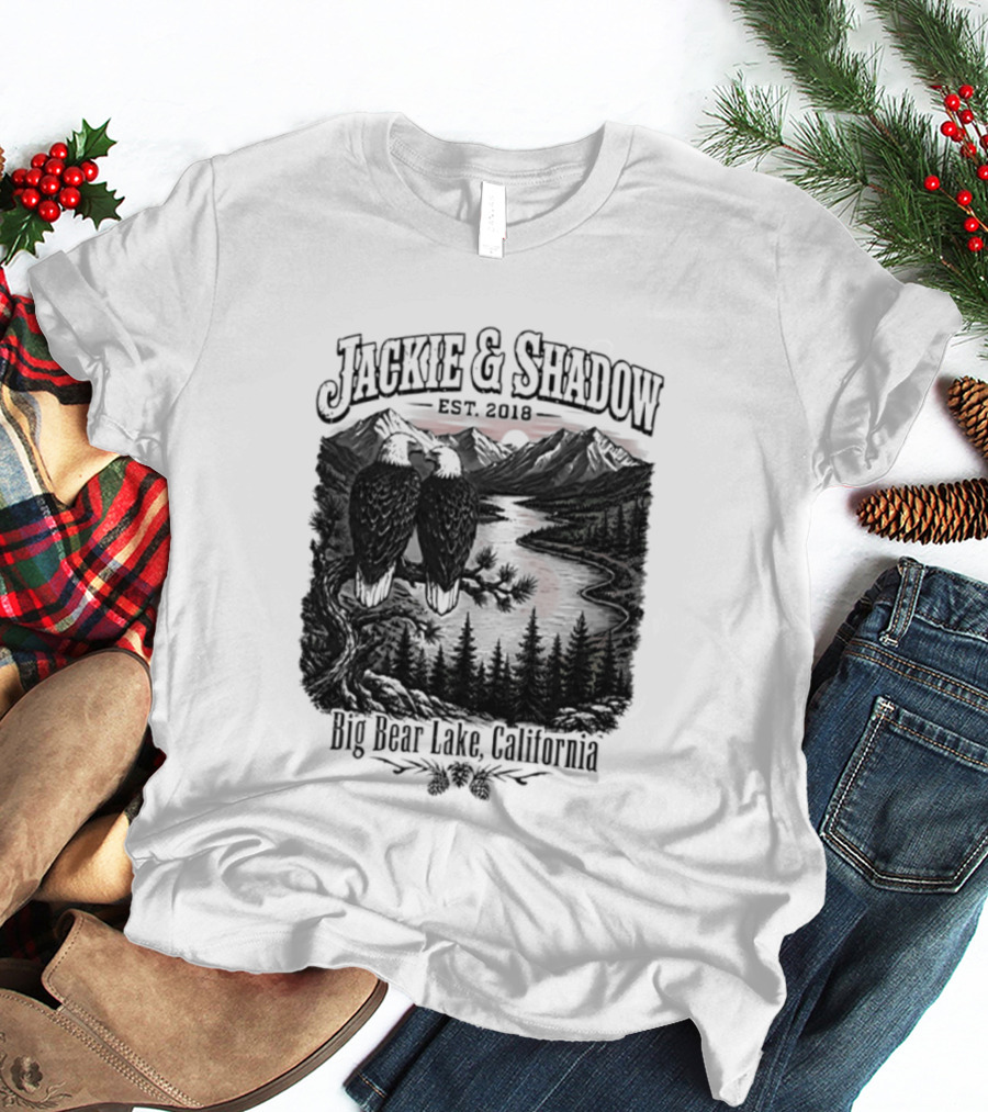 Jackie And Shadow Est 2018 Big Bear Lake California Mountain Scene T-Shirt