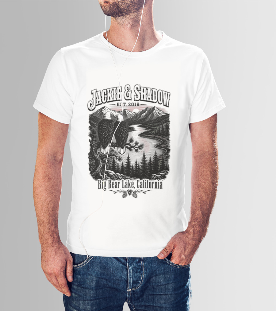 Jackie And Shadow Est 2018 Big Bear Lake California Mountain Scene T-Shirt