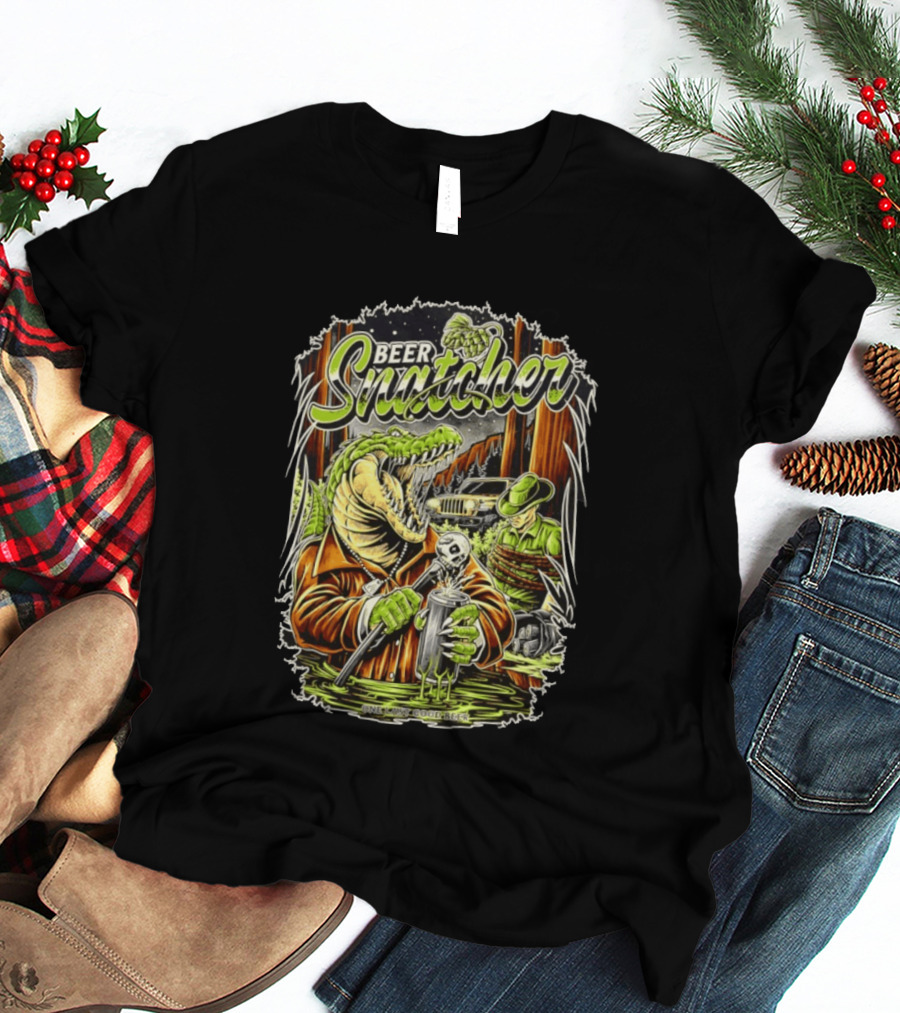Beer Snatcher Alligator One Last Good Beer Hunter Scene T-Shirt