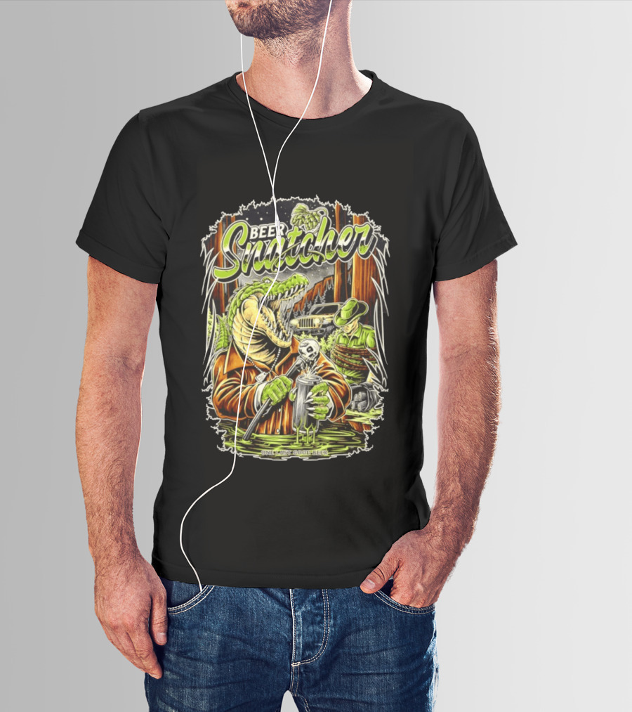 Beer Snatcher Alligator One Last Good Beer Hunter Scene T-Shirt