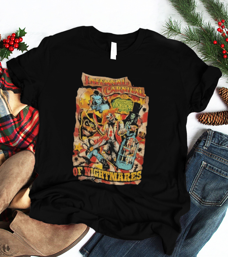 Infernal Carnival Halloween Horror Nights Of Nightmares 2026 T-Shirt