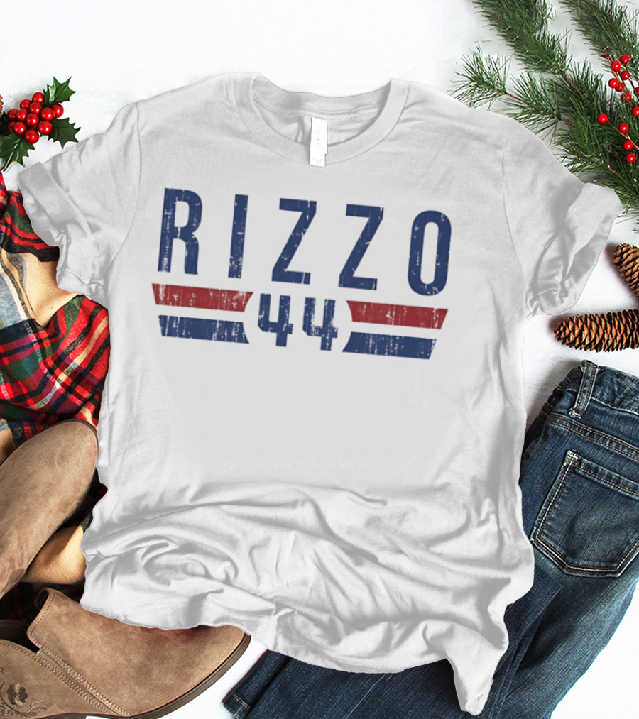 Anthony Rizzo 44 Chicago Cubs MLB 2026 Name And Number Blue Red T-Shirt