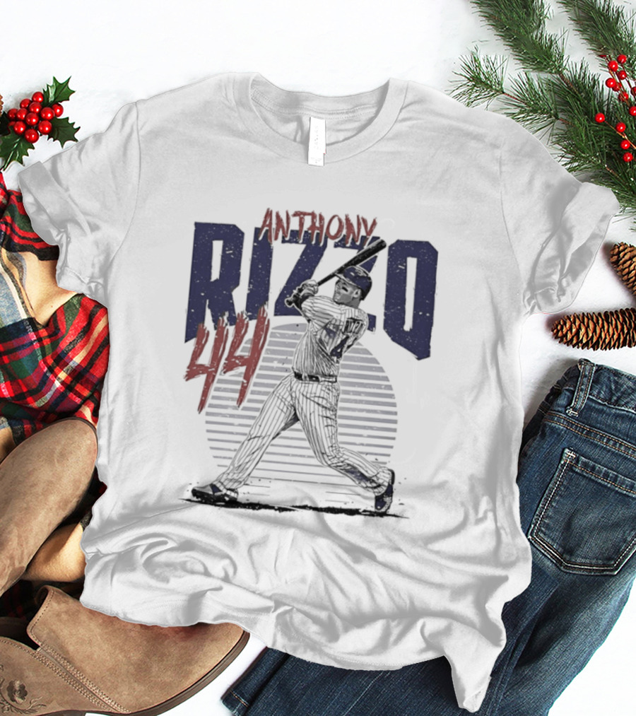Anthony Rizzo 44 Chicago Cubs Slugger Baseball Swing T-Shirt