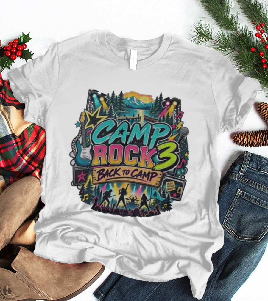 Camp Rock 3 Back To Camp Music Stage Adventure With Guitars And Stars T-Shirt