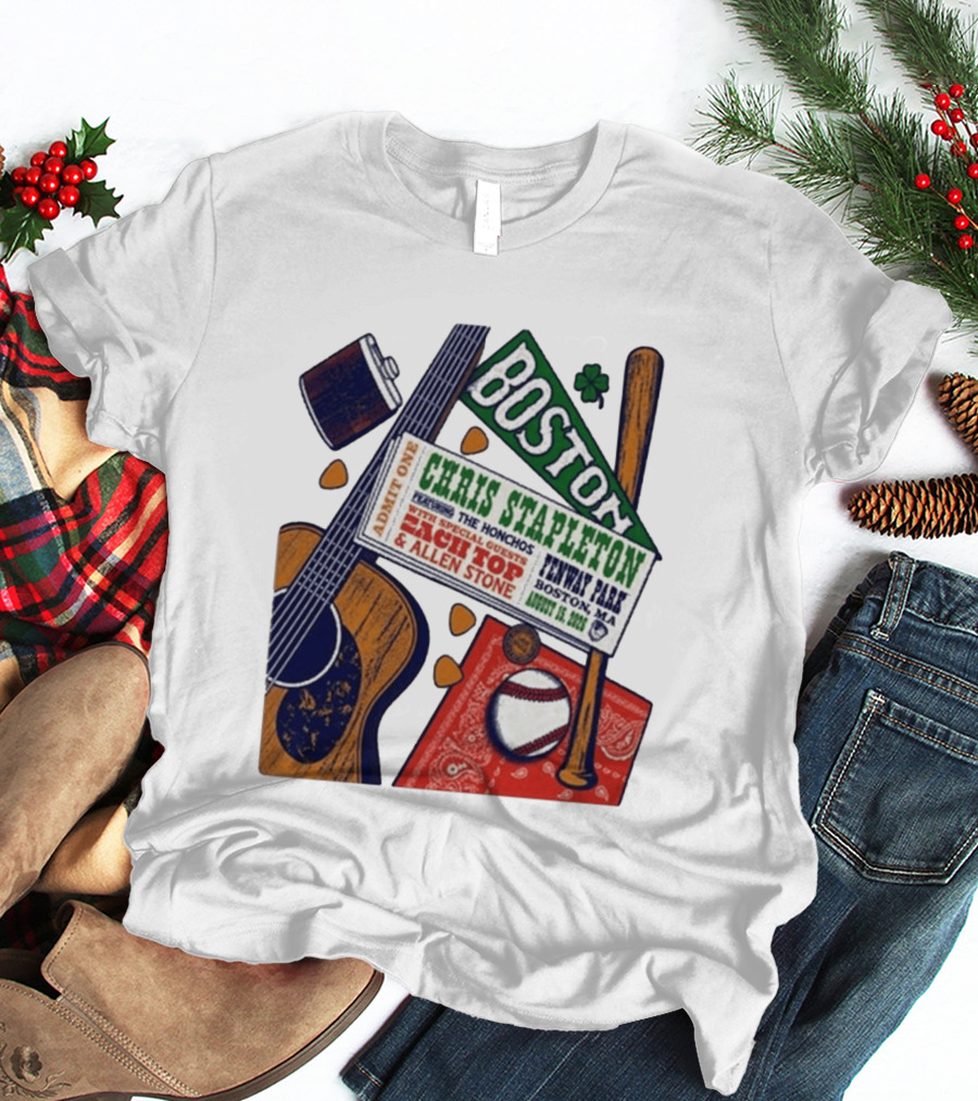 Chris Stapleton Live At Fenway Park Boston August 15 2026 Featuring The Honchos Zach Top Allen Stone T-Shirt