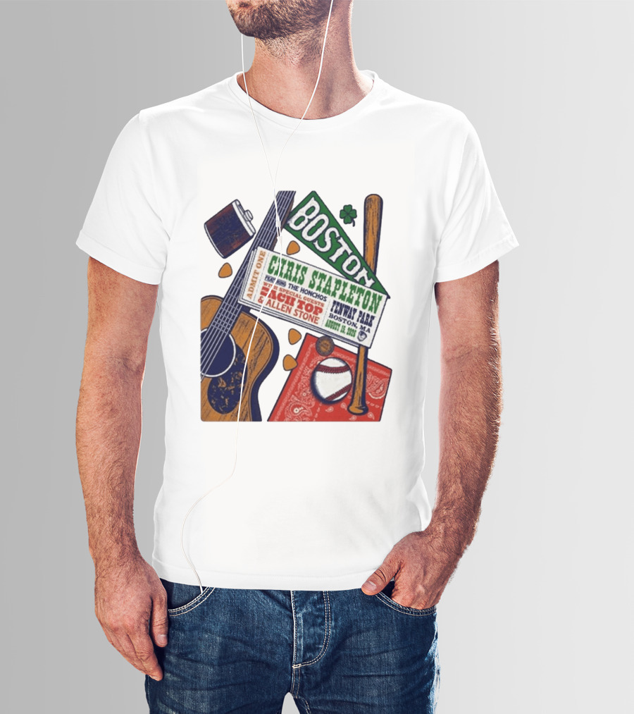 Chris Stapleton Live At Fenway Park Boston August 15 2026 Featuring The Honchos Zach Top Allen Stone T-Shirt