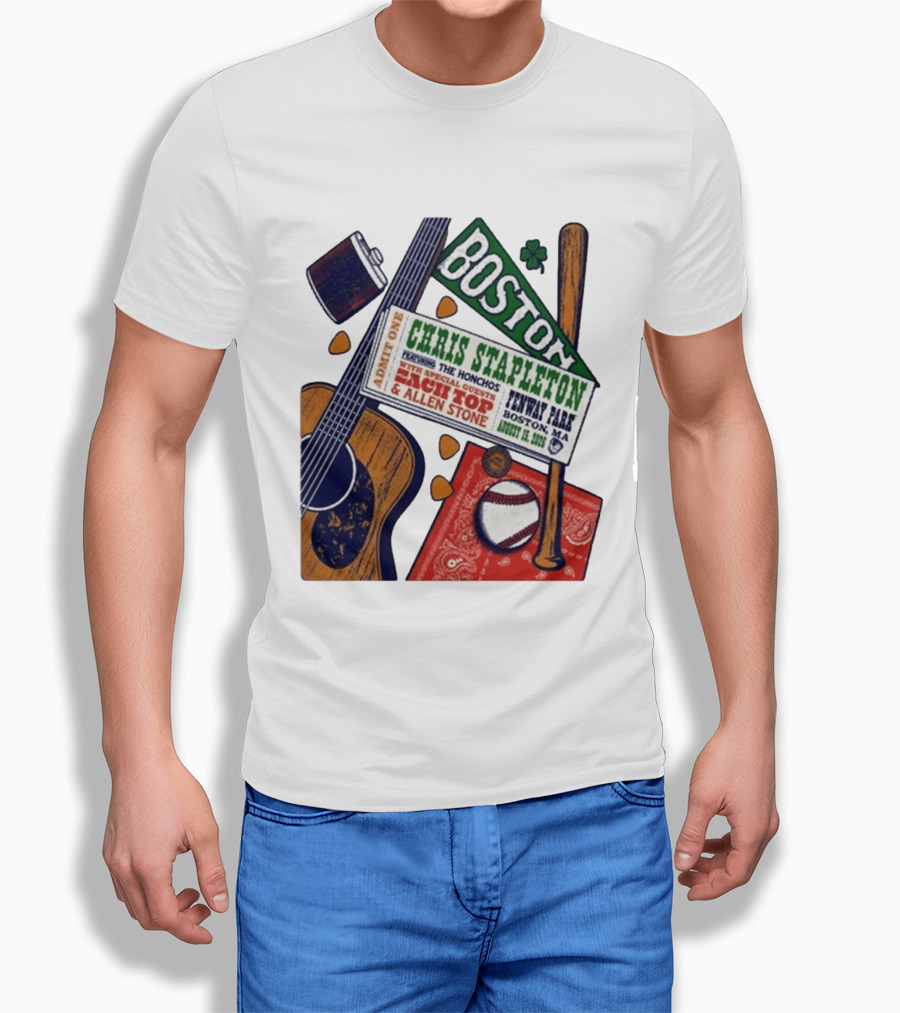 Chris Stapleton Live At Fenway Park Boston August 15 2026 Featuring The Honchos Zach Top Allen Stone T-Shirt
