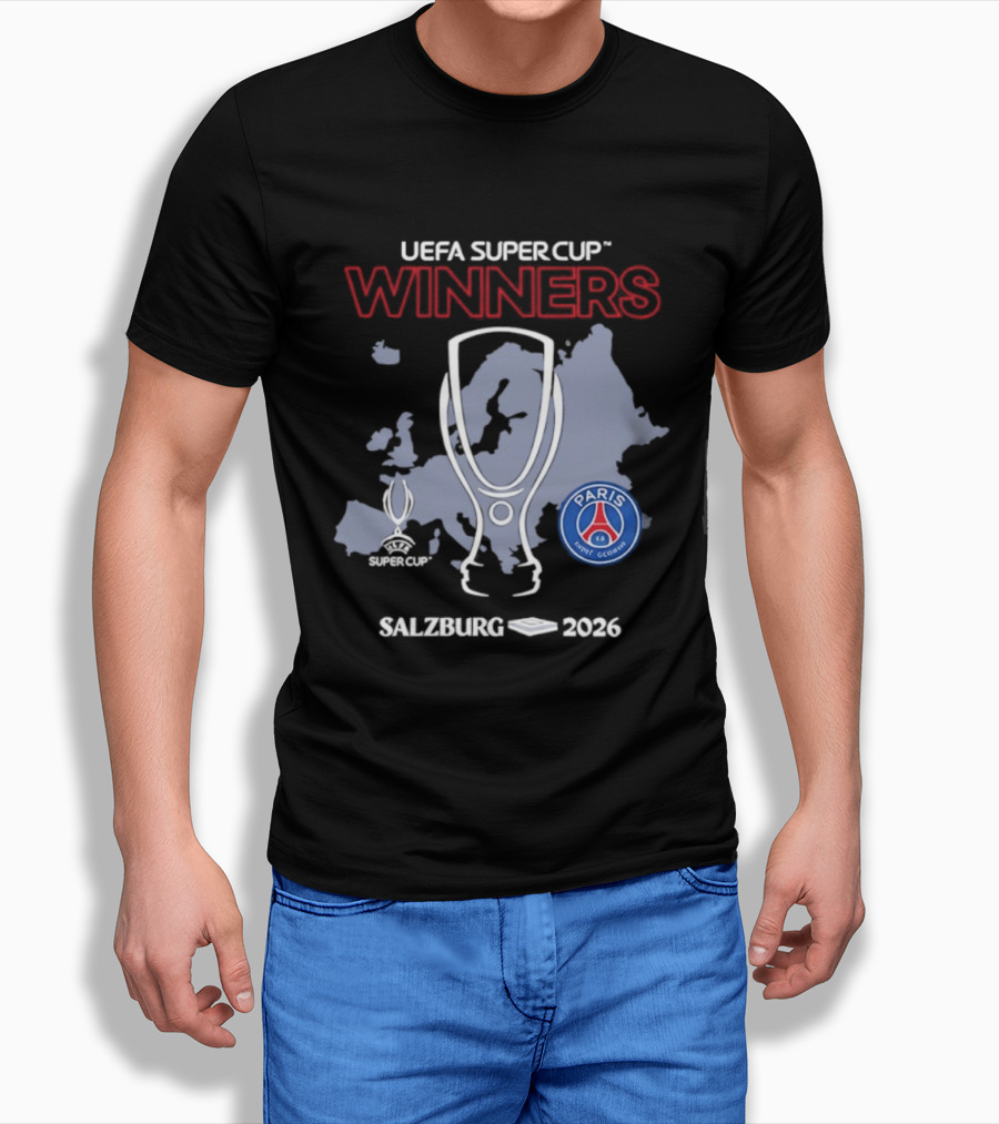 UEFA Super Cup Winners Paris Saint Germain Salzburg 2026 T-Shirt