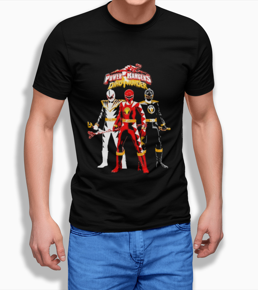 Power Rangers Dino Thunder Red Ranger Team Trio Power Stance T-Shirt