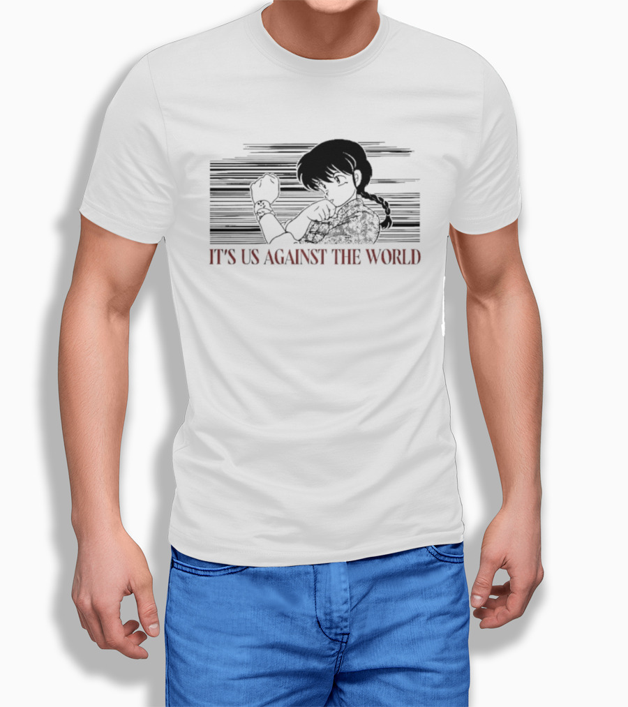 Ranma Saotome It's Us Against The World Anime Iconic Manga T-Shirt