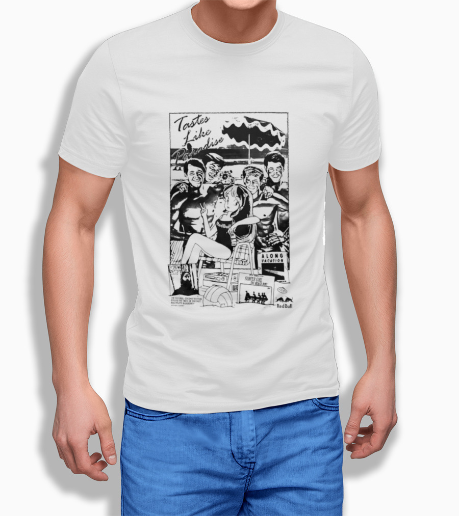 Tastes Like Paradise Vacation Surfer Girl The Beach Boys Red Bull T-Shirt