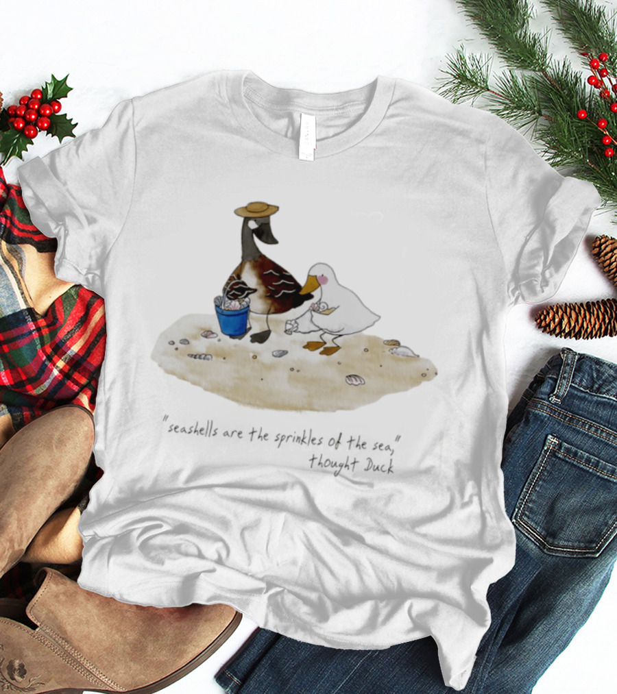 Seashells Are The Sprinkles Of The Sea Duck Holding Bucket T-Shirt