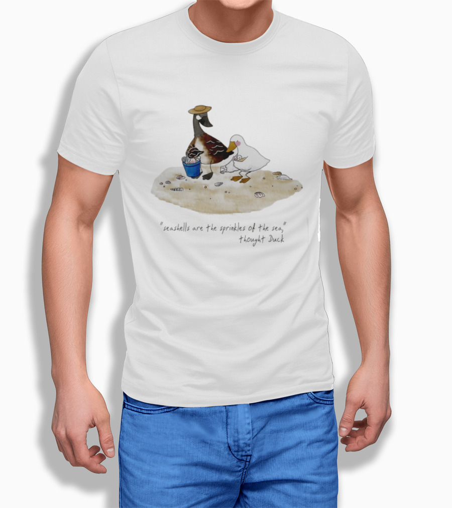 Seashells Are The Sprinkles Of The Sea Duck Holding Bucket T-Shirt