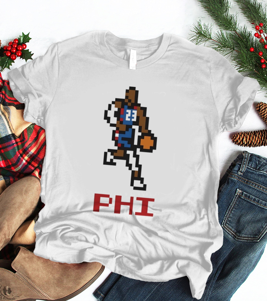 Le 8 Bit Baller PHI Basketball 23 T-Shirt