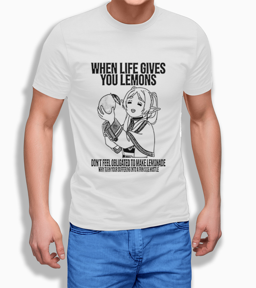 When Life Gives You Lemons Anime Character Embracing Choices T-Shirt