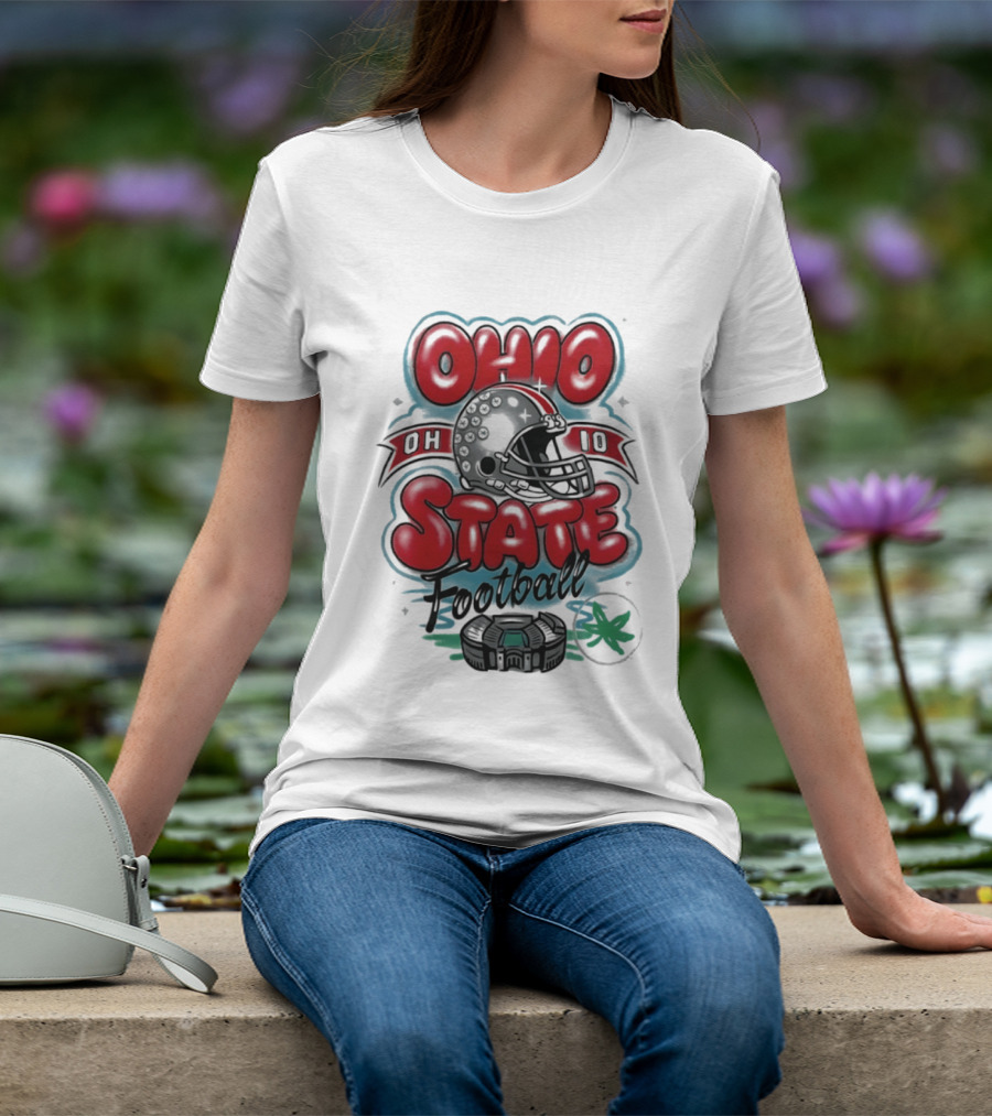 Ohio State Buckeyes Football 90s Bootleg Airbrush Helmet Stadium T-Shirt