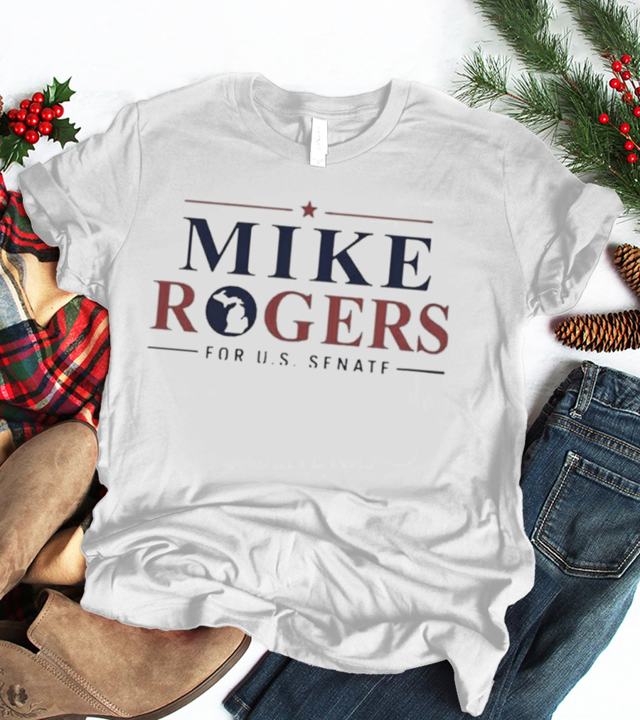 Mike Rogers For US Senate Michigan Campaign Star Motif T-Shirt