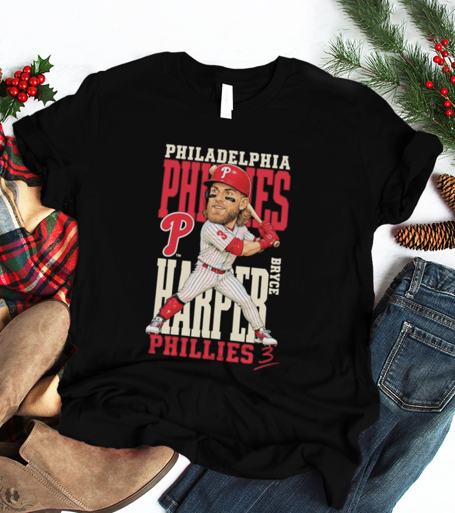 Philadelphia Phillies Bryce Harper 3 Caricature 2026 MLB Season T-Shirt