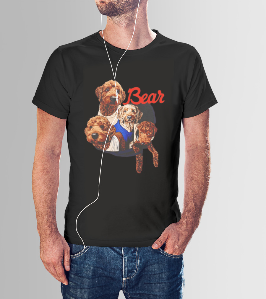 Chicago Bears Goldendoodle Four Dogs Bear T-Shirt