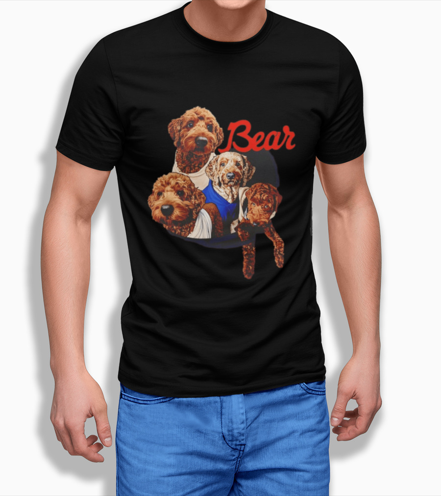 Chicago Bears Goldendoodle Four Dogs Bear T-Shirt