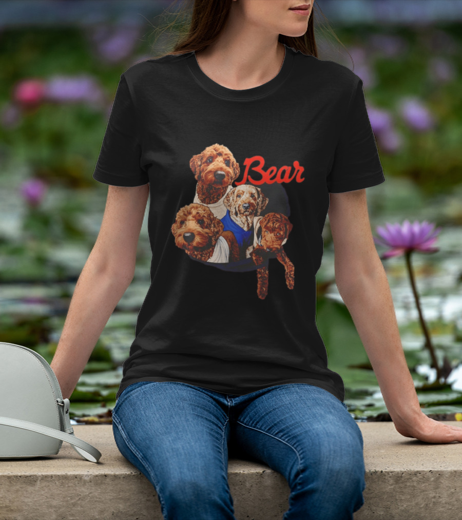 Chicago Bears Goldendoodle Four Dogs Bear T-Shirt