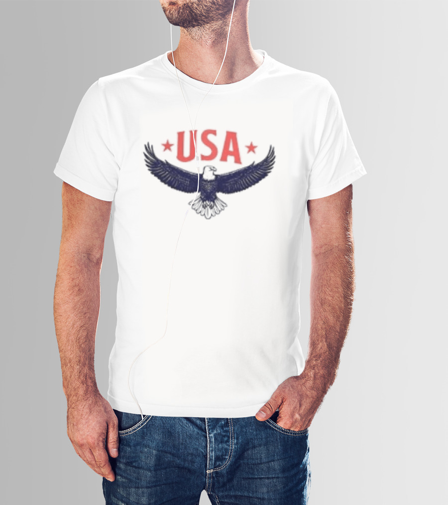USA Eagle Symbol With Stars Celebrating Freedom And Bravery T-Shirt