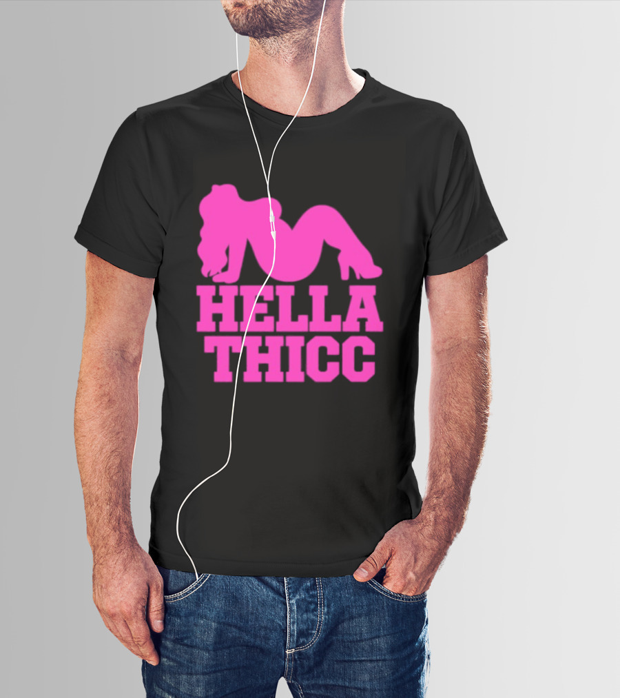 Hella Thicc Curvy Body Positive Pink T-Shirt