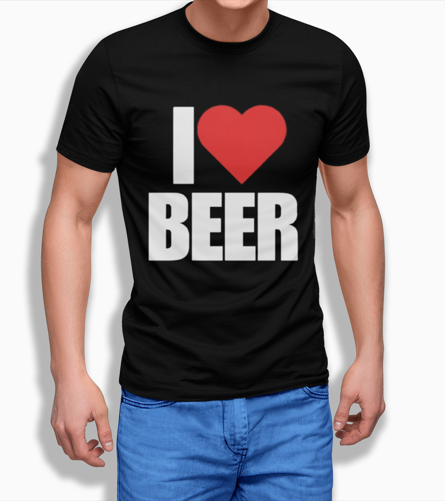 I Love Beer Bold Red Heart T-Shirt