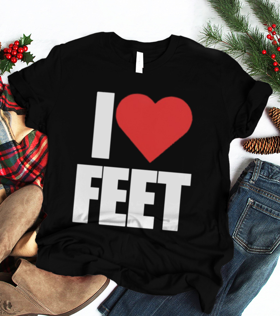 I Heart Feet Bold Red Heart Fun T-Shirt