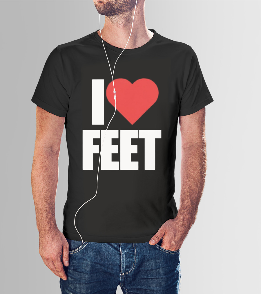 I Heart Feet Bold Red Heart Fun T-Shirt