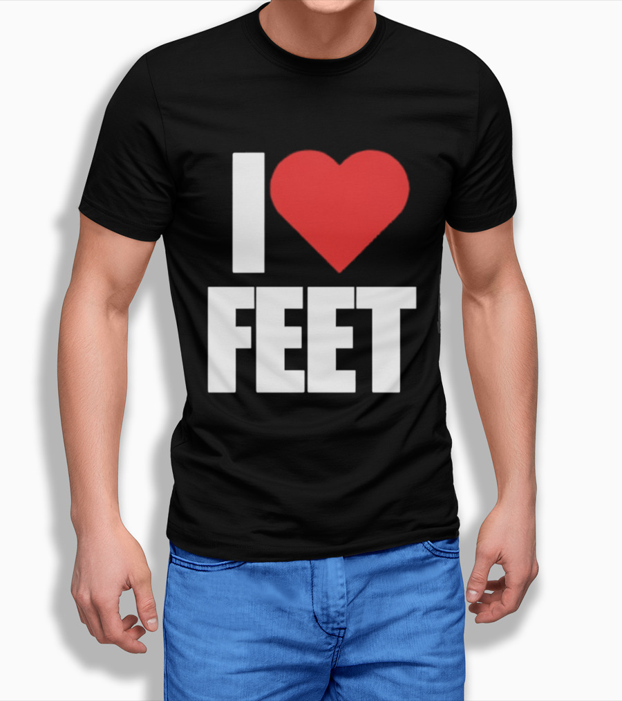 I Heart Feet Bold Red Heart Fun T-Shirt