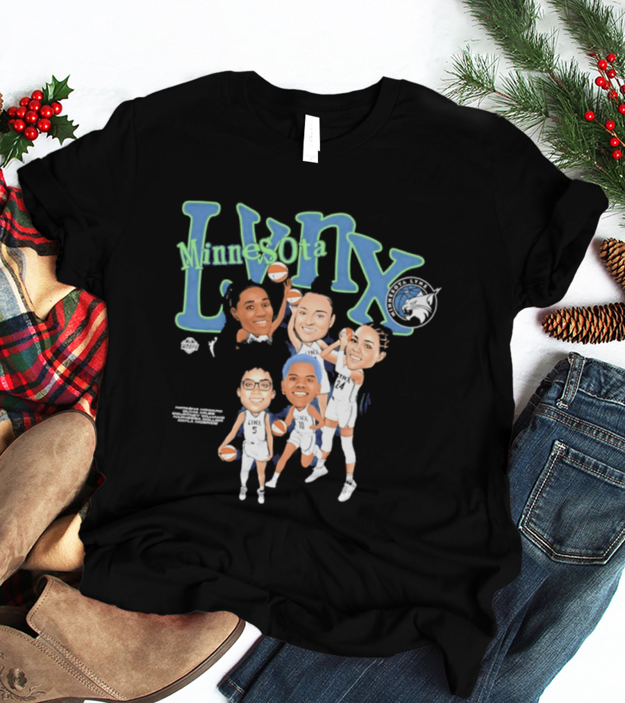 Minnesota Lynx WNBA Player Roster Caricature T-Shirt
