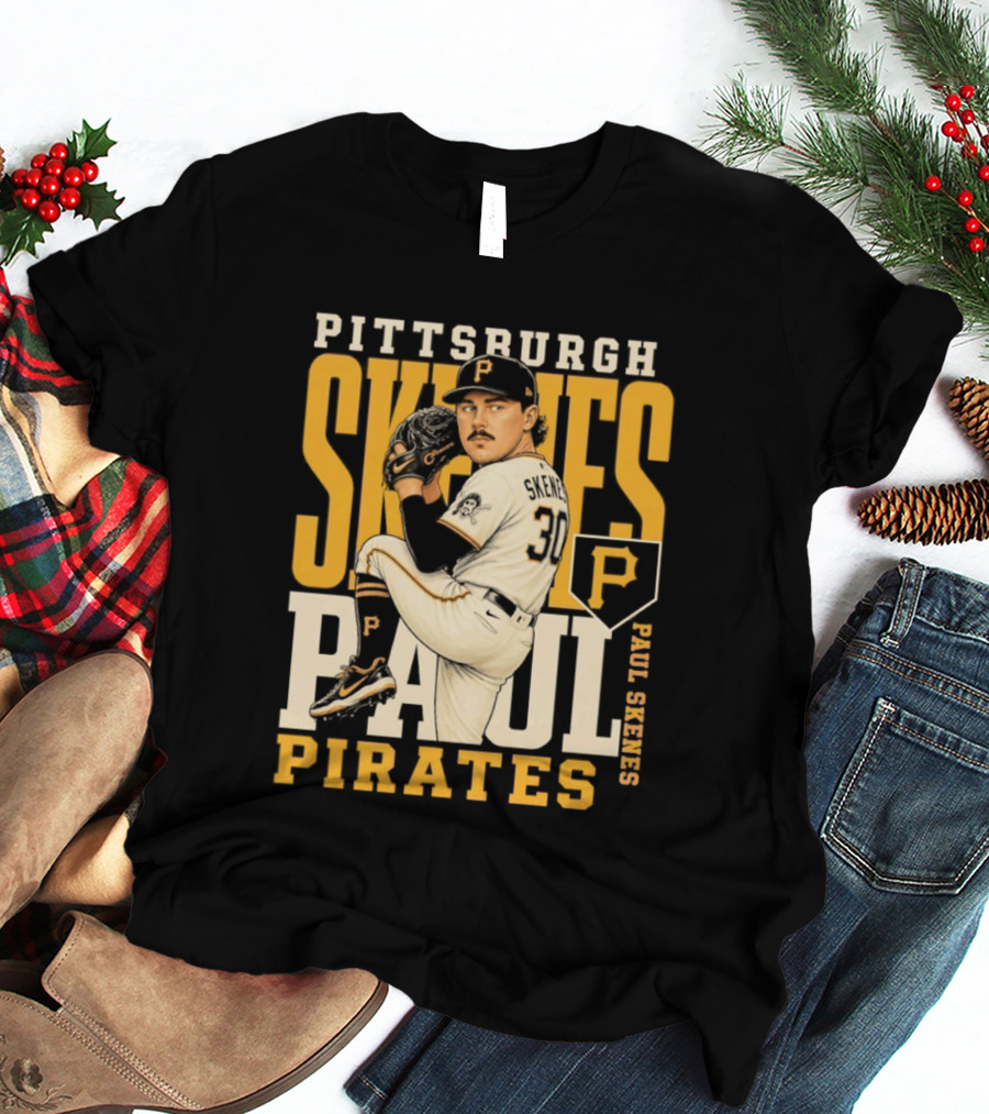 Pittsburgh Pirates Paul Skenes 34 Baseball Player Caricature 2026 Season T-Shirt