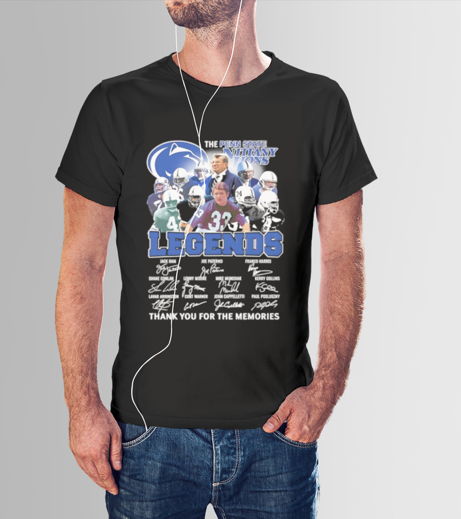 Penn State Nittany Lions Legends Thank You For The Memories Signatures T-Shirt