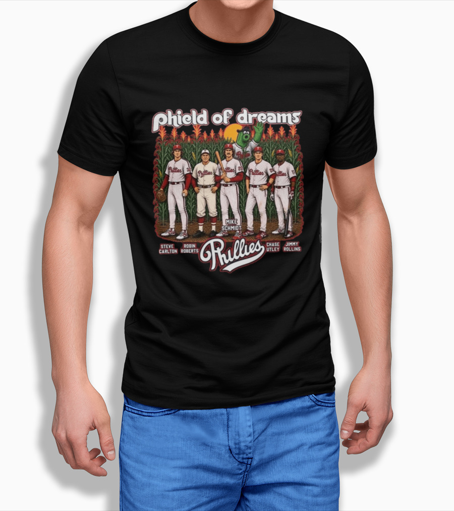 Phillies Phield Of Dreams Steve Carlton Robin Roberts Mike Schmidt Chase Utley Jimmy Rollins T-Shirt