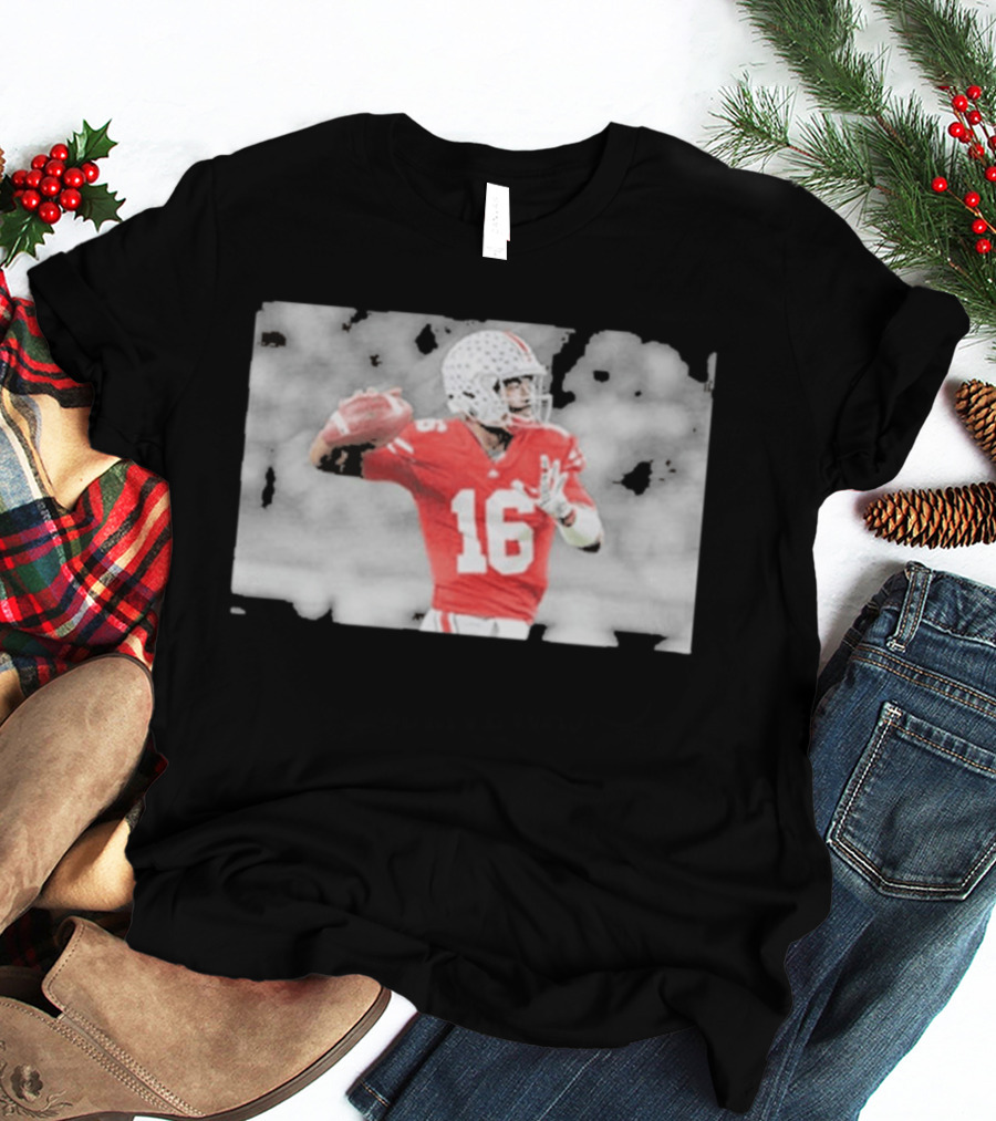J.T. Barrett Ohio State Buckeyes #16 Football Quarterback Legend T-Shirt