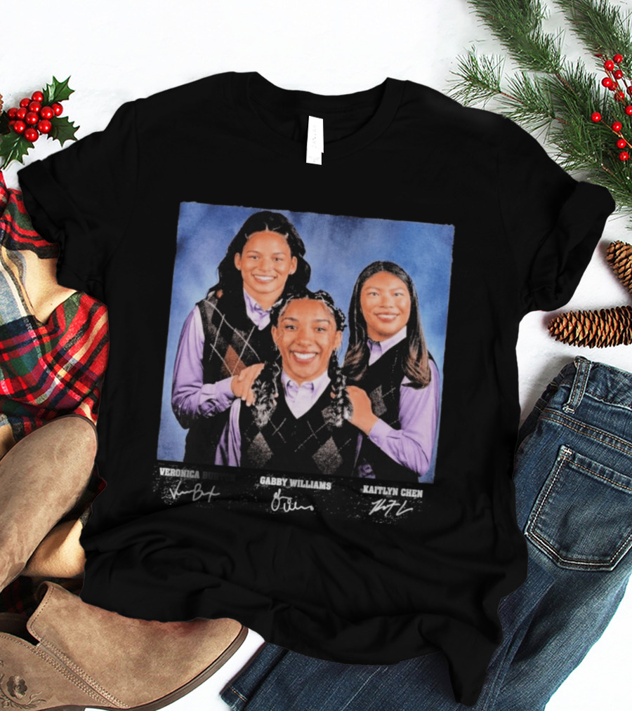 Veronica Burton Gabby Williams Kaitlyn Chen Step Brothers Argyle Sweater Purple T-Shirt