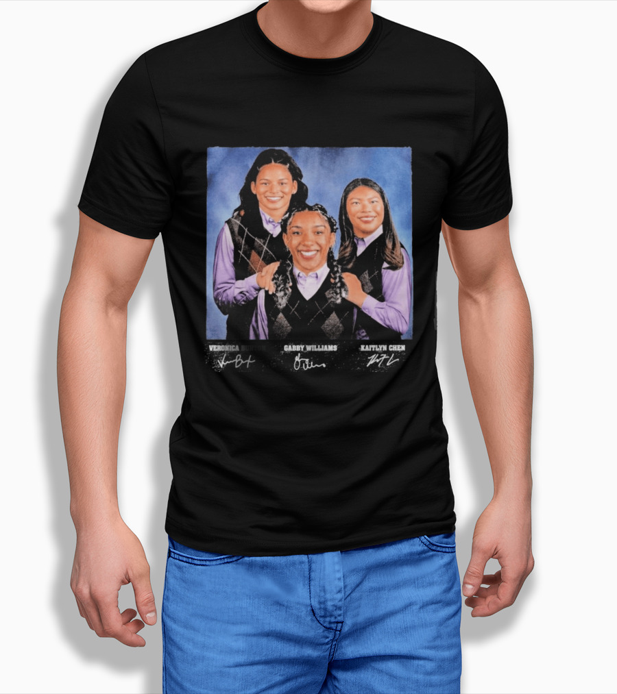 Veronica Burton Gabby Williams Kaitlyn Chen Step Brothers Argyle Sweater Purple T-Shirt