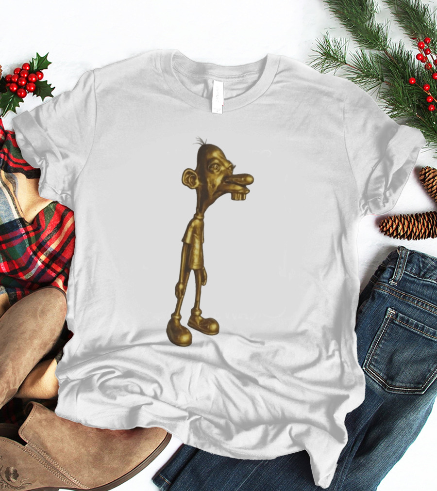 Neegy Meme Cartoon Golden Character Statue T-Shirt